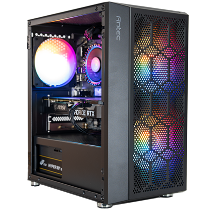 EliteNode Powered by MSI. Ready To Go Gaming PC (No Operating System) i5-12400F, RTX 3060 12G, 16GB RAM, 1TB SSD, 3Y Warranty