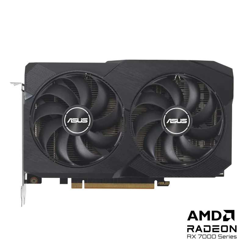 Asus DUAL-RX7600-O8G-V2 AMD Radeon RX7600 Gaming Graphics Card. OC Edition, 8GB GDDR6, 1x HDMI, 3xDP