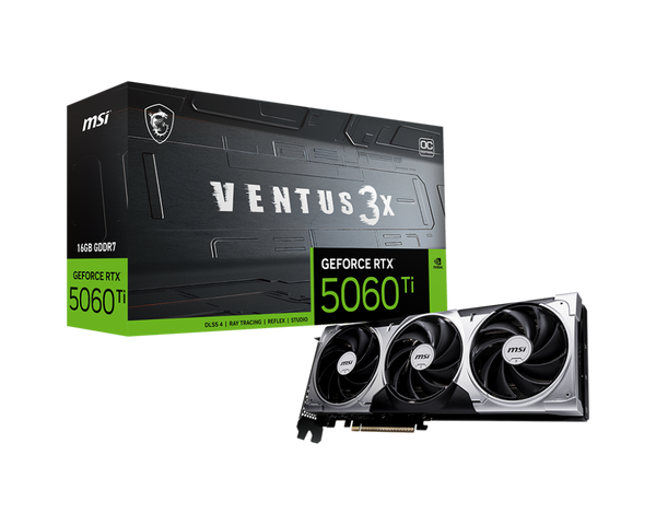 MSI GeForce RTX 5060 Ti 16G VENTUS 3X OC Gaming Graphics Card