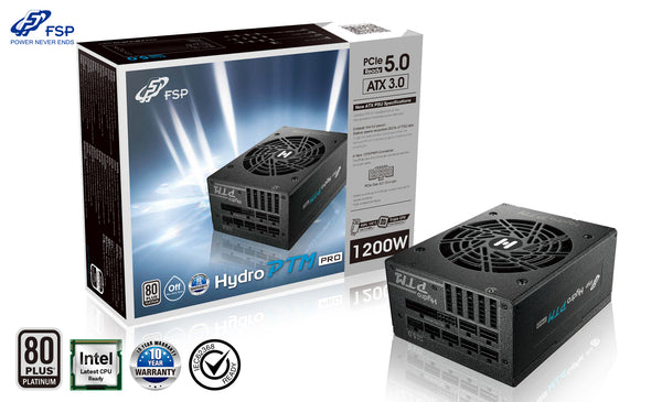 FSP HPT2-1200M,Gen5 Hydro PTM PRO ATX3.0(PCIe5.0) 1200W Full Modular 80+ Platinum Power Supply