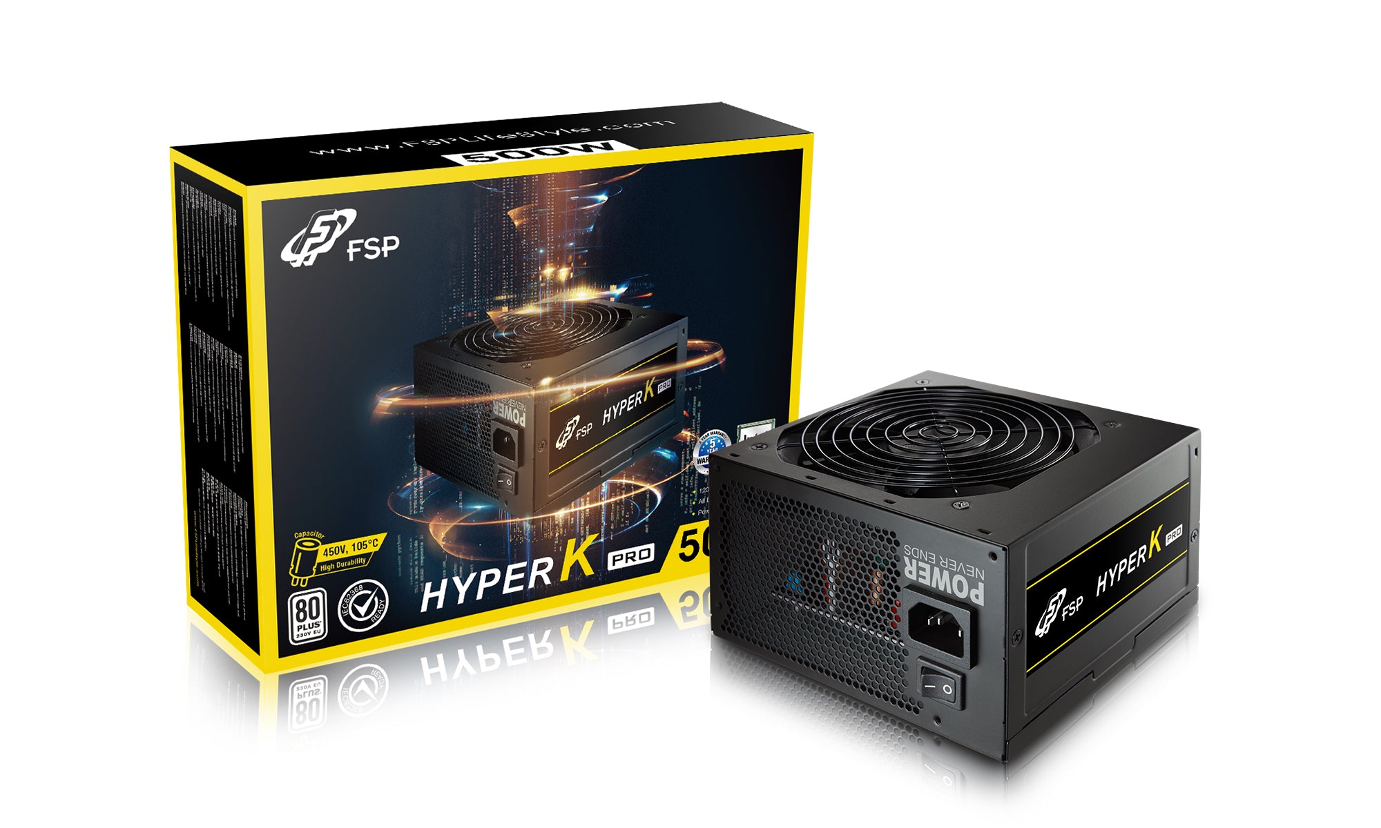 FSP HK-500 HYPER K PRO 500W 80+ White Non Modular Power Supply