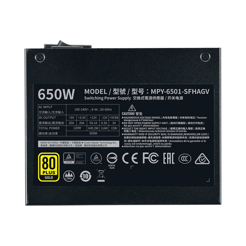 Cooler Master (MPY-6501-SFHAGV-AU) V 650W SFX 80+ Gold Fully Modular Power Supply