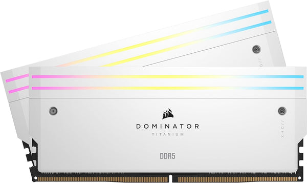 Corsair CMP64GX5M2B6000C30W DOMINATOR TITANIUM RGB 64GB (2x32GB) DDR5 DRAM 6000MT/s CL30 Intel XMP Memory Kit — White