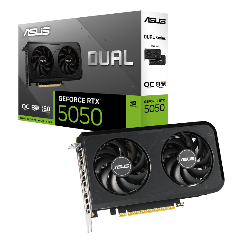 Asus DUAL-RTX5050-O8G Dual GeForce RTX 5050 8GB GDDR6 OC Edition Gaming Graphics Card