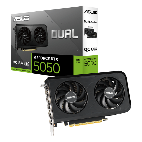 Asus DUAL-RTX5050-O8G Dual GeForce RTX 5050 8GB GDDR6 OC Edition Gaming Graphics Card