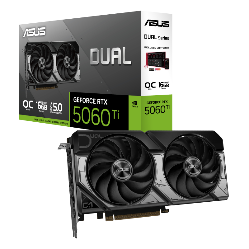 Asus DUAL-RTX5060TI-O16G Dual GeForce RTX 5060 Ti 16GB GDDR7 OC Edition Gaming Graphics Card