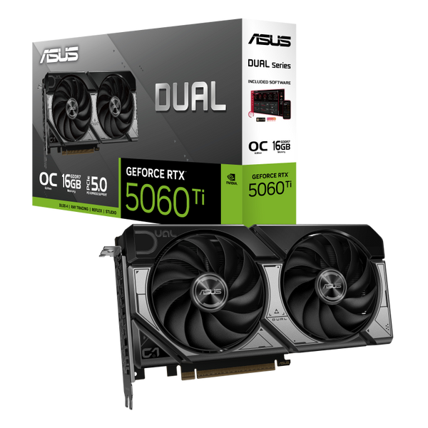 Asus DUAL-RTX5060TI-O16G Dual GeForce RTX 5060 Ti 16GB GDDR7 OC Edition Gaming Graphics Card