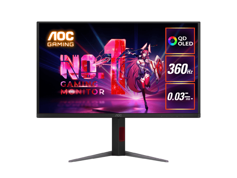 AOC Q27G4SD 27" QD-OLED Gaming Monitor. 2560 × 1440 (QHD), QD-OLED, 360Hz, 0.03ms, DisplayHDR True Black 400, Adaptive Sync