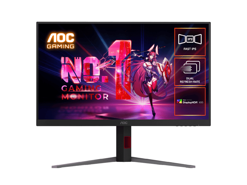 AOC U32G4 31.5" Dual Refresh Rate Gaming Monitor. Dual Refresh Rate, Fast IPS, 1920 × 1080 (FHD) @ 320Hz, 0.3ms MPRT @ 320Hz, 3840 × 2160 (UHD) @ 160Hz, 0.5ms MPRT @ 160Hz
