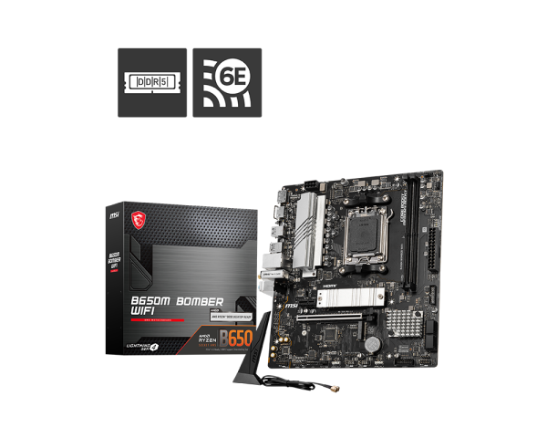 MSI B650M BOMBER WIFI AMD AM5 Micro ATX DDR5 Motherboard
