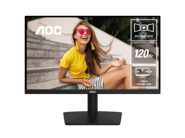 AOC 24B15H3 23.8" 120Hz IPS Monitor. 1920 × 1080 (FHD), IPS, 120Hz, 1ms, AdaptiveSync, 3-Sided Frameless