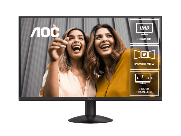 AOC Q27B30E 27" QHD IPS Monitor. 2560 × 1440 (QHD), HDR10, IPS, 75Hz, 3-Sided Frameless, AdaptiveSync, Game Mode