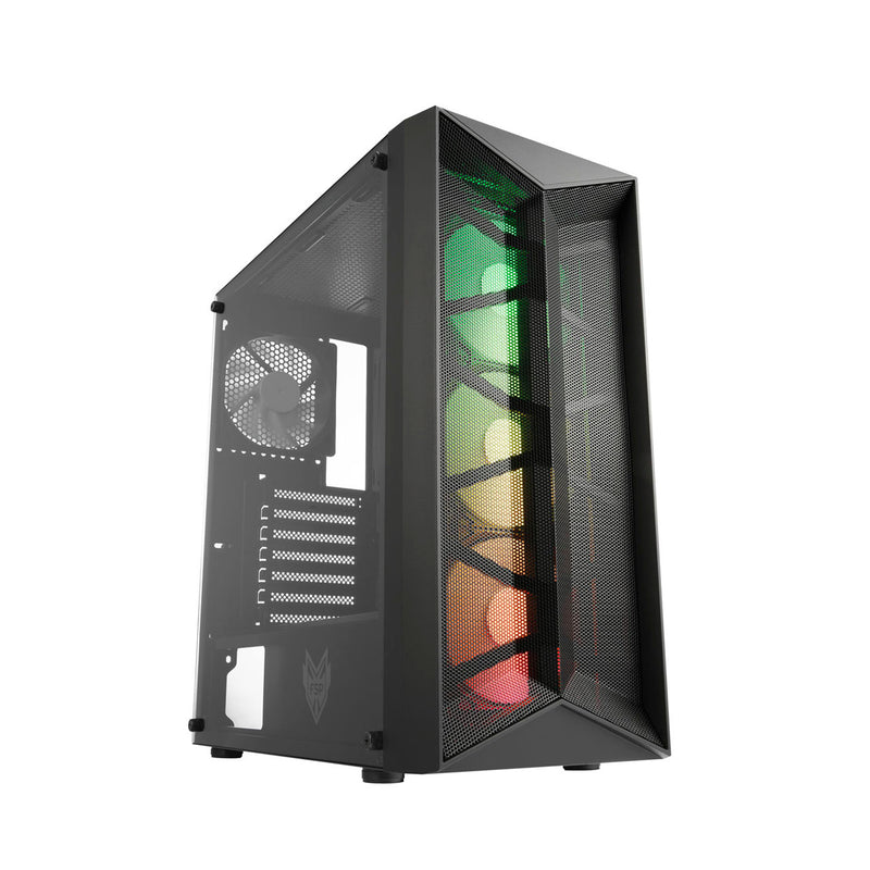 FSP CMT 211A ATX Mid Tower Gaming Case. Tempered Glass, Black
