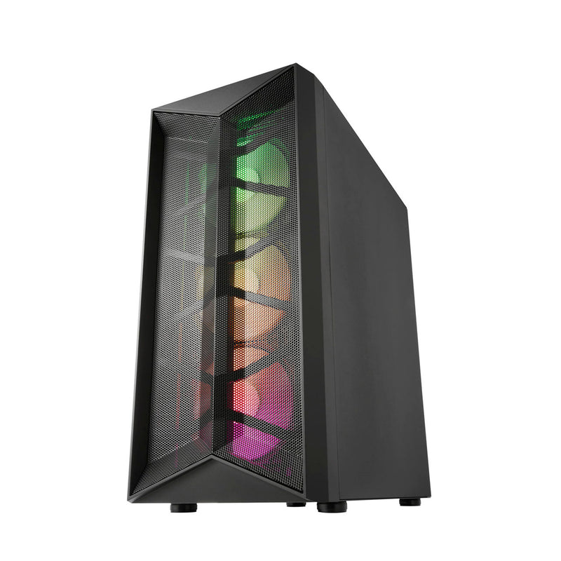 FSP CMT 211A ATX Mid Tower Gaming Case. Tempered Glass, Black