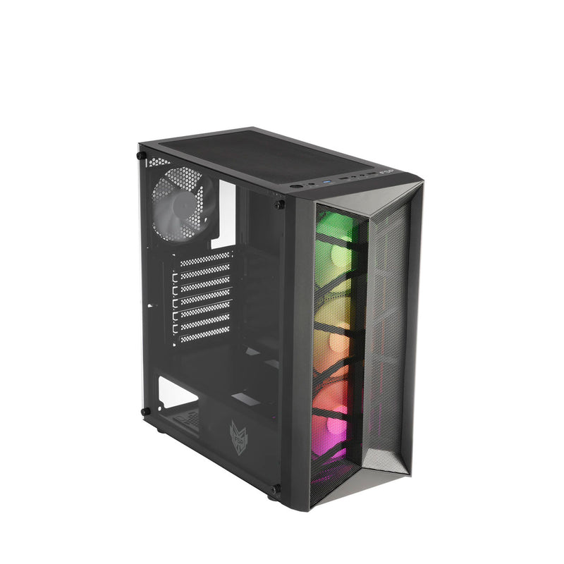 FSP CMT 211A ATX Mid Tower Gaming Case. Tempered Glass, Black