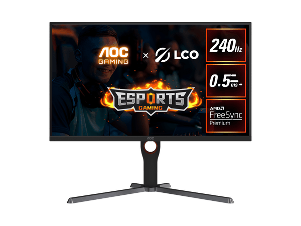 AOC Q27G3ZE 27" Fast IPS 240Hz, 0.5ms, QHD 2560 x 1440, 350 cd/m2, HDR 400, HDMI 2.0 x2, DP 1.4 x 2,FreeSync Premium, Gaming Monitor