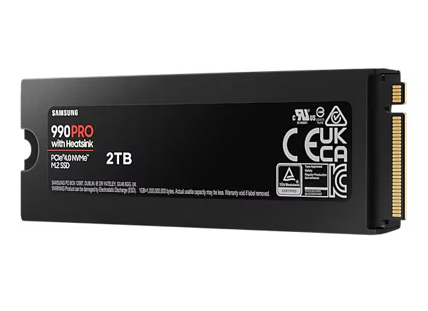 Samsung MZ-V9P2T0CW 990 PRO 2TB NVMe M.2 SSD with Heatsink