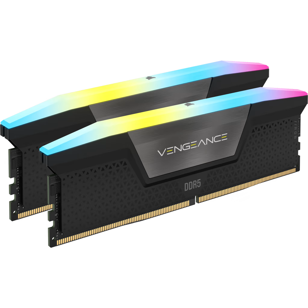 Corsair CMH32GX5M2B6600C38 VENGEANCE® RGB 32GB (2x16GB) DDR5 DRAM 6600MT/s CL38 Memory Kit — Black