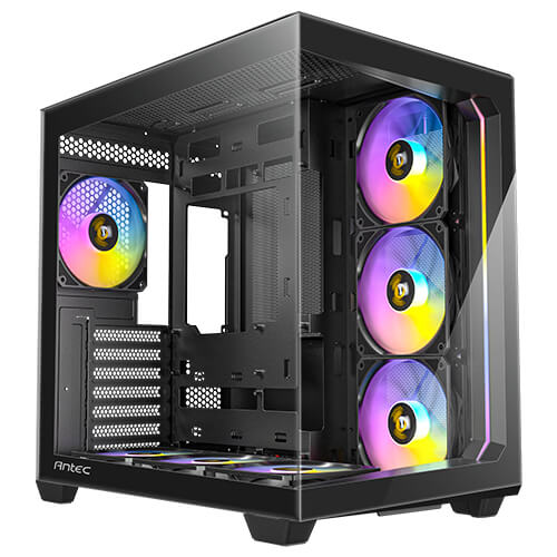 Antec C5 ARGB ATX, mATX Seamless Edge to Edge, Black Gaming Case, 270 degrees, 7x ARGB + PWM FAN Controller, Back Connect Motherboard, Dual Chamber