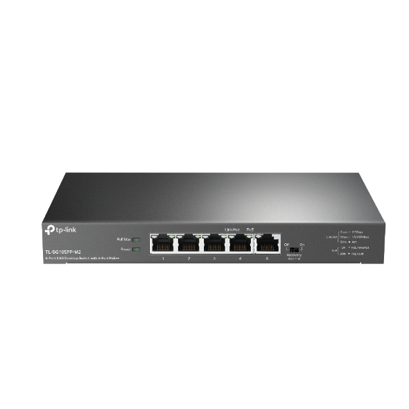 TP-Link TL-SG105PP-M2 5-Port 2.5G Desktop Switch with 4-Port PoE++