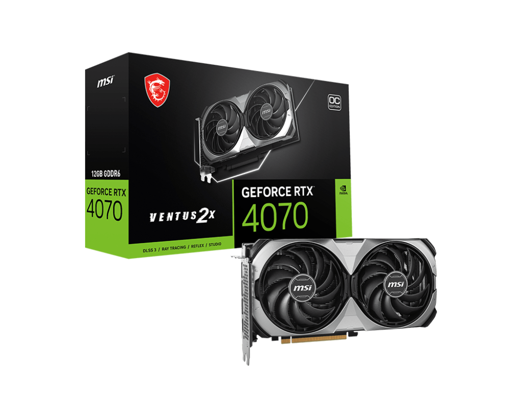 MSI GeForce RTX 4070 VENTUS 2X E1 12G OC Gaming Graphics Card