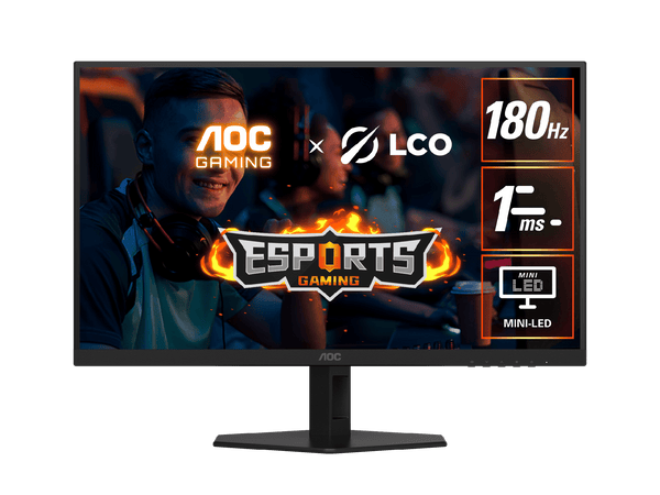 AOC Q27G40XMN 27" QD-MiniLED Gaming Monitor. 2560 × 1440 (QHD), QD-MiniLED, 180Hz, 1ms, Adaptive Sync, DisplayHDR 1000