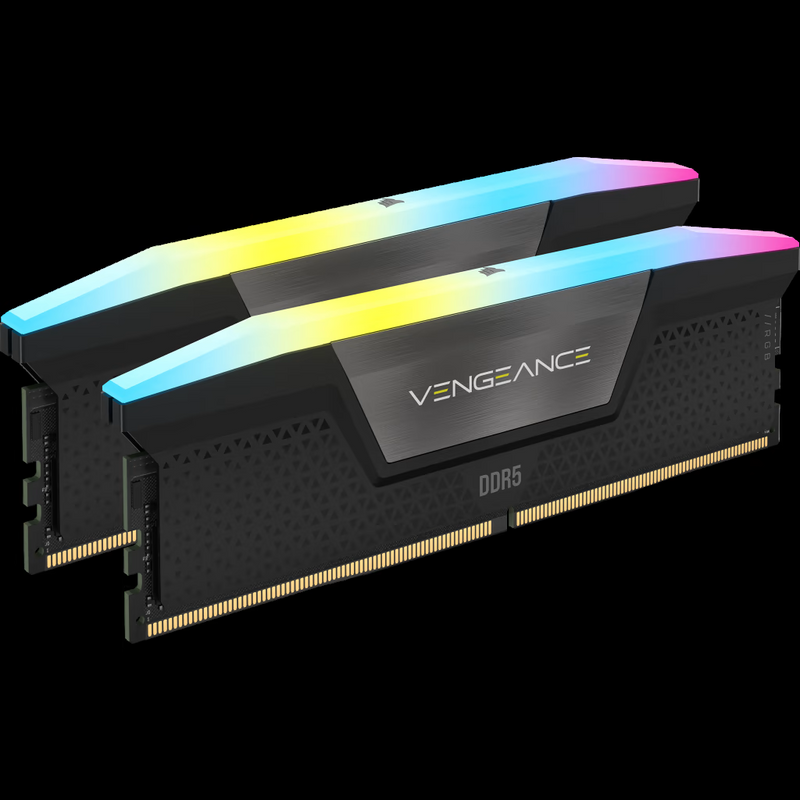 Corsair CMH32GX5M2E6000C36 VENGEANCE RGB 32GB (2x16GB) DDR5 DRAM 6000MT/s CL36 Memory Kit — Black