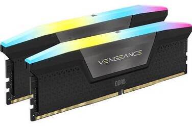 Corsair CMH64GX5M2B6400C32 VENGEANCE® RGB 64GB (2x32GB) DDR5 DRAM 6400MT/s CL32 Memory Kit — Black