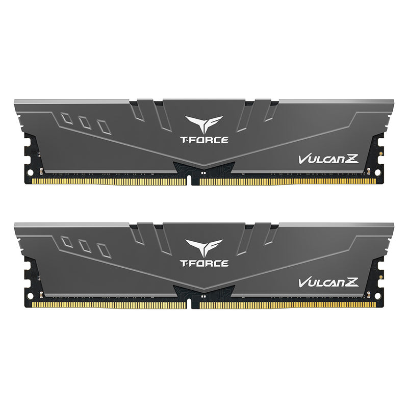 Team TLZGD416G3600HC18JDC01 Vulcan Z, Grey, DDR4, 3600MHz, 16GB Kit(2 x 8GB), U-DIMM, CL18, 1.35V, Limited Lifetime Warranty