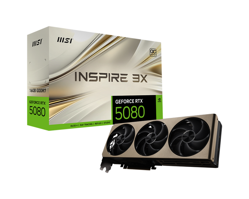MSI  GeForce RTX 5080 16G INSPIRE 3X OC Gaming Graphics Card