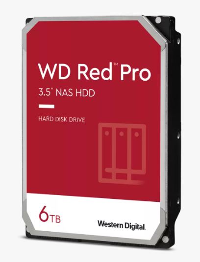 Western Digital WD6005FFBX Red Pro 6TB 3.5" NAS HDD SATA3 7200RPM 256MB Cache 24x7 300TBW ~24-bays NASware 3.0 CMR Tech