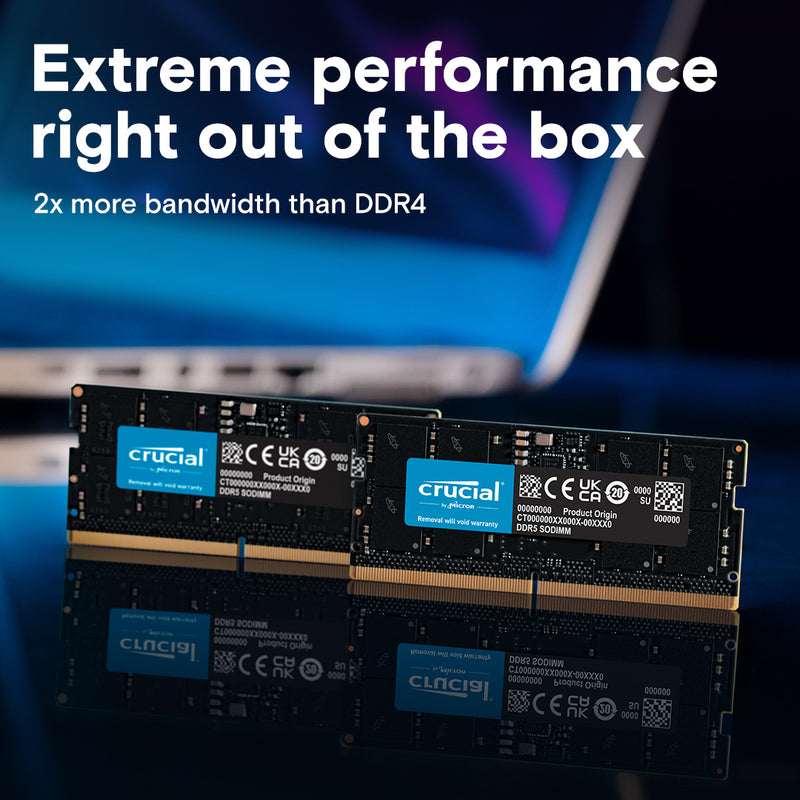 Crucial CT48G56C46S5 48GB (1x48GB) DDR5 SODIMM 5600MHz CL46 Notebook Laptop Memory