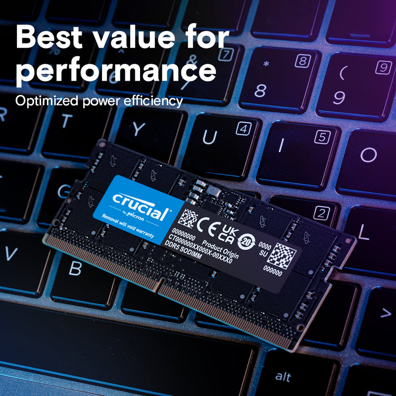 Crucial CT48G56C46S5 48GB (1x48GB) DDR5 SODIMM 5600MHz CL46 Notebook Laptop Memory
