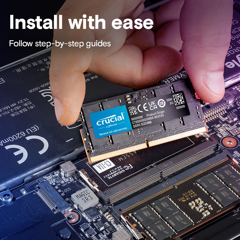 Crucial CT48G56C46S5 48GB (1x48GB) DDR5 SODIMM 5600MHz CL46 Notebook Laptop Memory