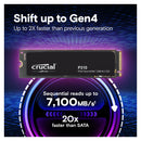 Crucial CT2000P310SSD8 P310 2TB Gen4 2280 NVMe SSD 7100/6000 MB/s R/W, M.2 PCIe4, 5yrs