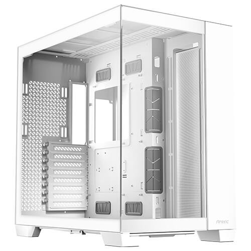 Antec C8 White E-ATX, mATX, ITX, Seamless Edge View Front and Side, USB-C, 4mm Tempered Glass, 360mm liquid cooler top, bottom, side. 2x USB 3.0 White Case.