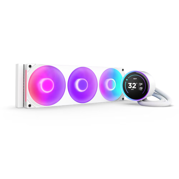NZXT RL-KR36E-W2 Kraken Elite 360 RGB V2 - 360mm AIO liquid cooler w/ Display and RGB Core Fan - Single Frame (White)
