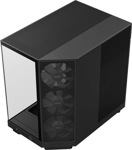 NZXT CC-H61FB-R1 H6 Flow RGB (2023) Compact Dual-chamber ATX Case with RGB Fans - All Black Color