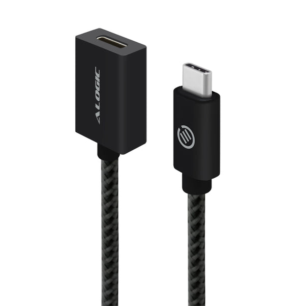 ALOGIC MU31CC-EXT-01BLK 1m USB 3.1 (Gen 2) USB-C to USB-C Extension Cable - Male to Female - Black - Prime Series