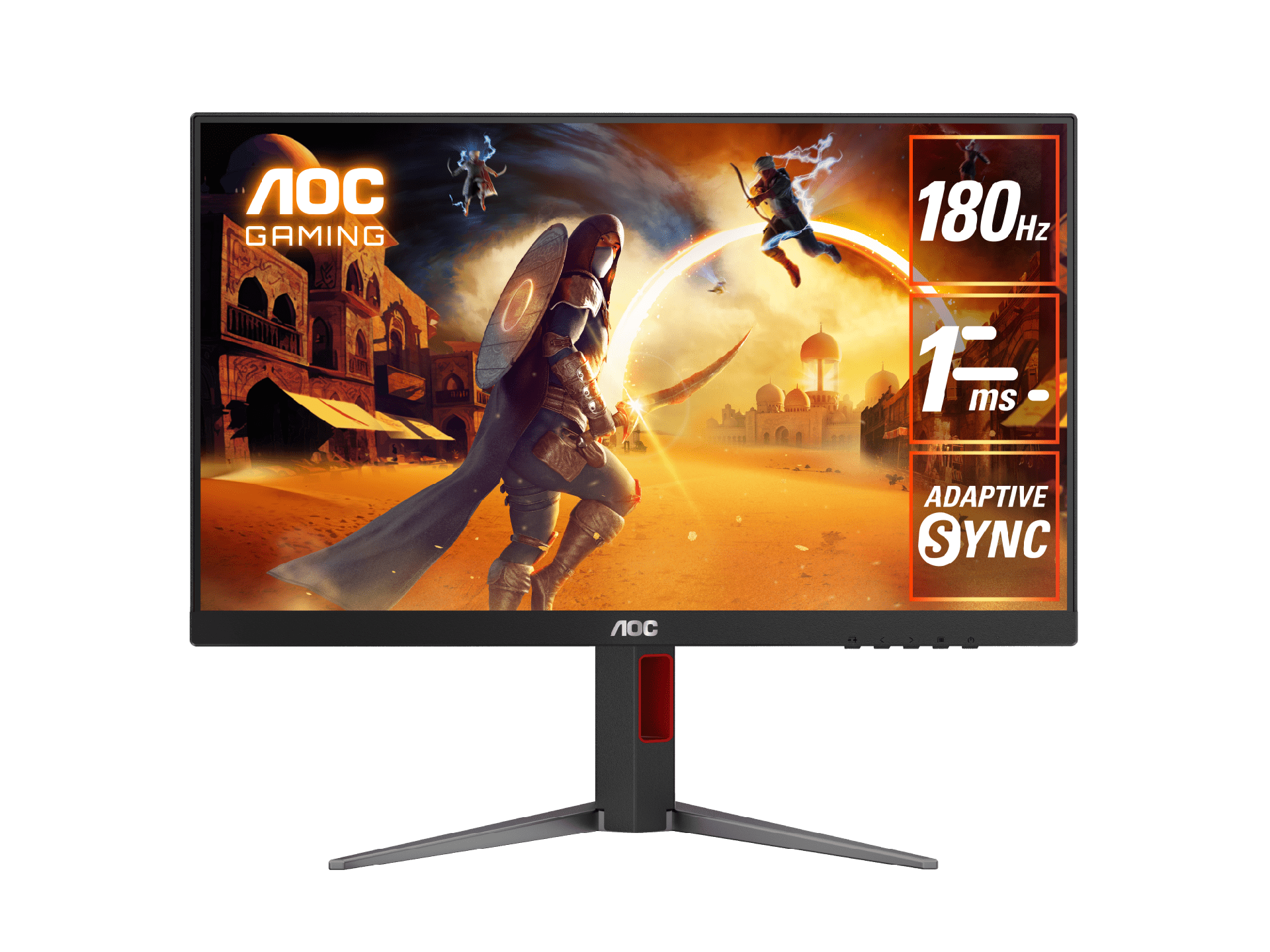 AOC 27G4 27" Fast IPS, 1920 × 1080 (FHD), 180Hz, 1ms, Adaptive Sync, HDR10, IPS Gaming Monitor