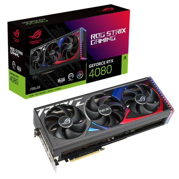 Asus ROG-STRIX-RTX4080-16G-GAMING Graphics Card. ROG Strix GeForce RTX 4080 16GB GDDR6X with DLSS 3 and chart-topping thermal performance