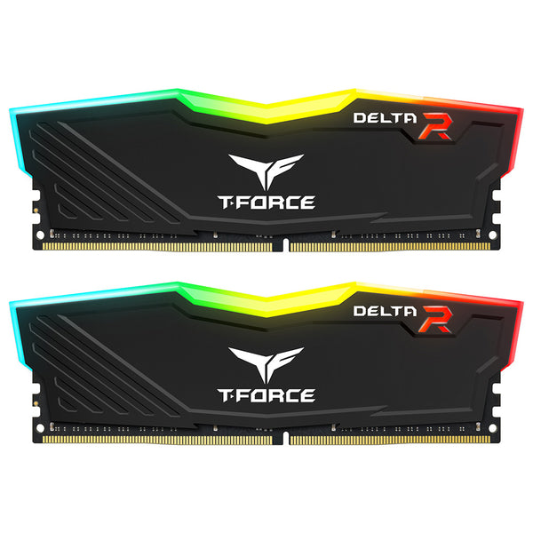 Team TF3D416G3600HC18JDC01 T-Force Delta RGB, Black, DDR4, 3600MHz, 16GB Kit(2 x 8GB), U-DIMM, CL18, 1.35V, Limited Lifetime Warranty