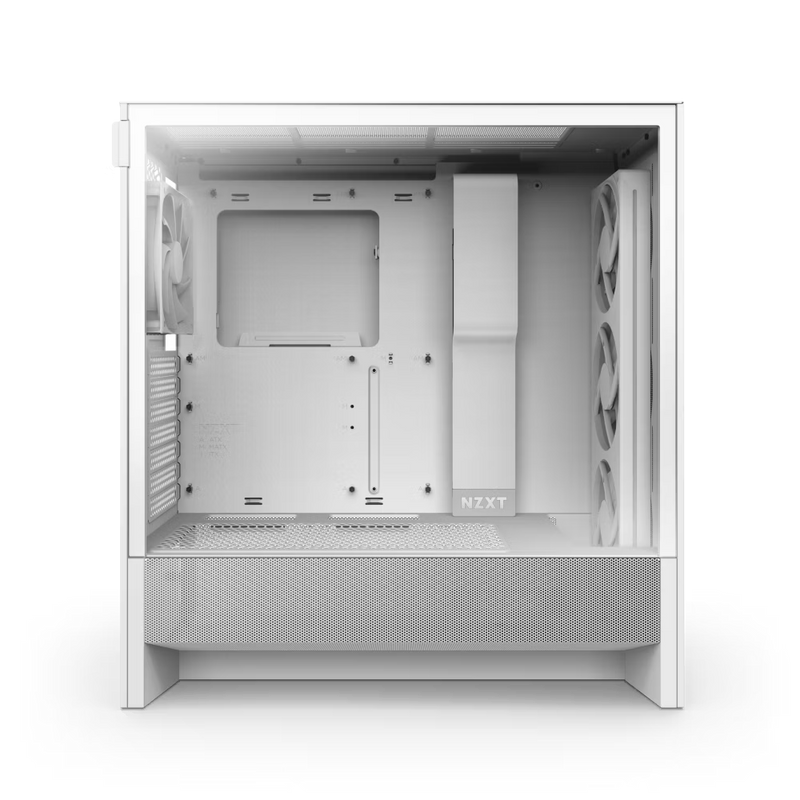 NZXT CC-H52FW-R1 H5 FLOW RGB 2024 ATX MID WITH RGB FANS. 1*360mm RGB Fan and 1*120mm Case Fan included, White