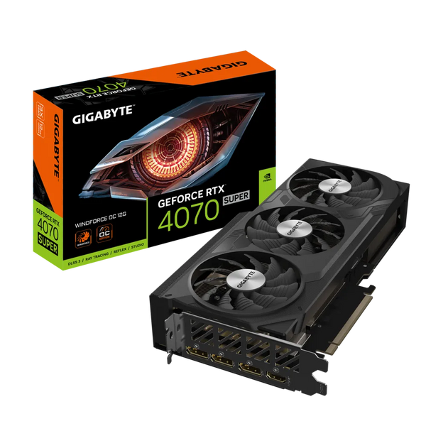 Gigabyte N407SWF3-OC-12GD Nvidia GeForce RTX 4070 SUPER WINDFORCE OC 12G GDDR6X 192 bit/2505MHz/PCI-E 4.0/Max Res 7680x4320/3x DP 1.4a & 1x HDMI 2.1a