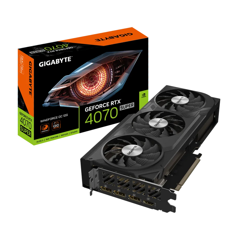 Gigabyte N407SWF3-OC-12GD Nvidia GeForce RTX 4070 SUPER WINDFORCE OC 12G GDDR6X 192 bit/2505MHz/PCI-E 4.0/Max Res 7680x4320/3x DP 1.4a & 1x HDMI 2.1a