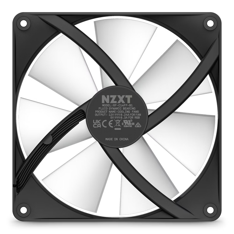 NZXT RF-C12TF-B1 F120RGB Core - 120mm Hub-mounted RGB Fan - Triple Pack (Black) w/RGB Controller