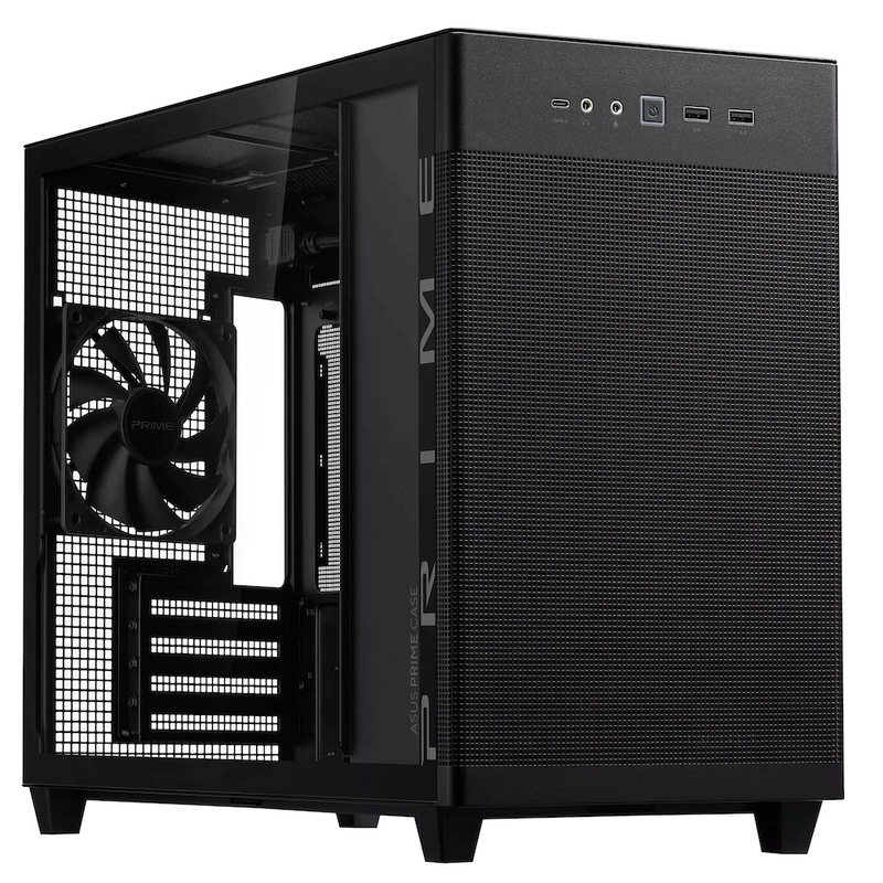 Asus PRIME AP201 TG Micro-ATX Case. Tempered Glass, Black