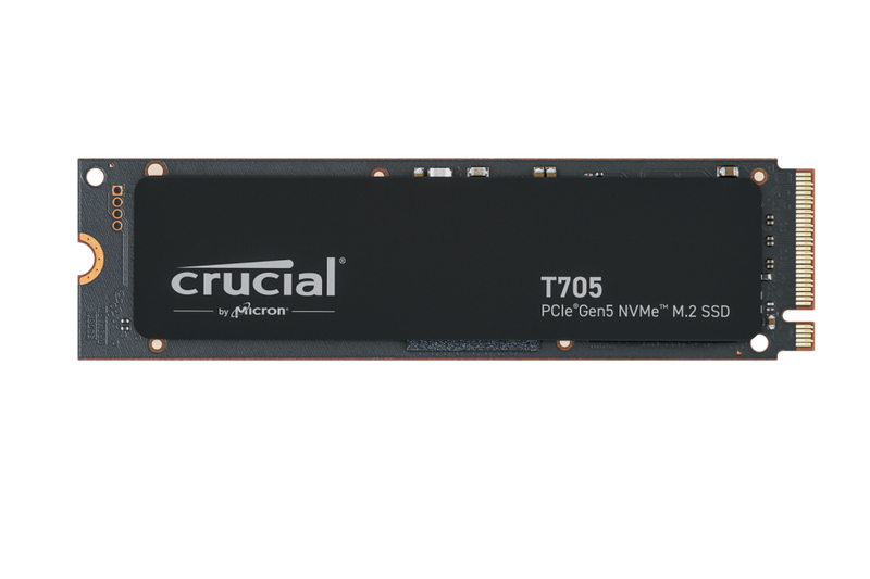 Crucial CT2000T705SSD3 T705 2TB Gen5 NVMe SSD - 14500/12700 MB/s R/W 1200TBW 1550K IOPs 1.5M hrs MTTF DirectStorage for Intel 14th Gen & AMD Ryzen 7000