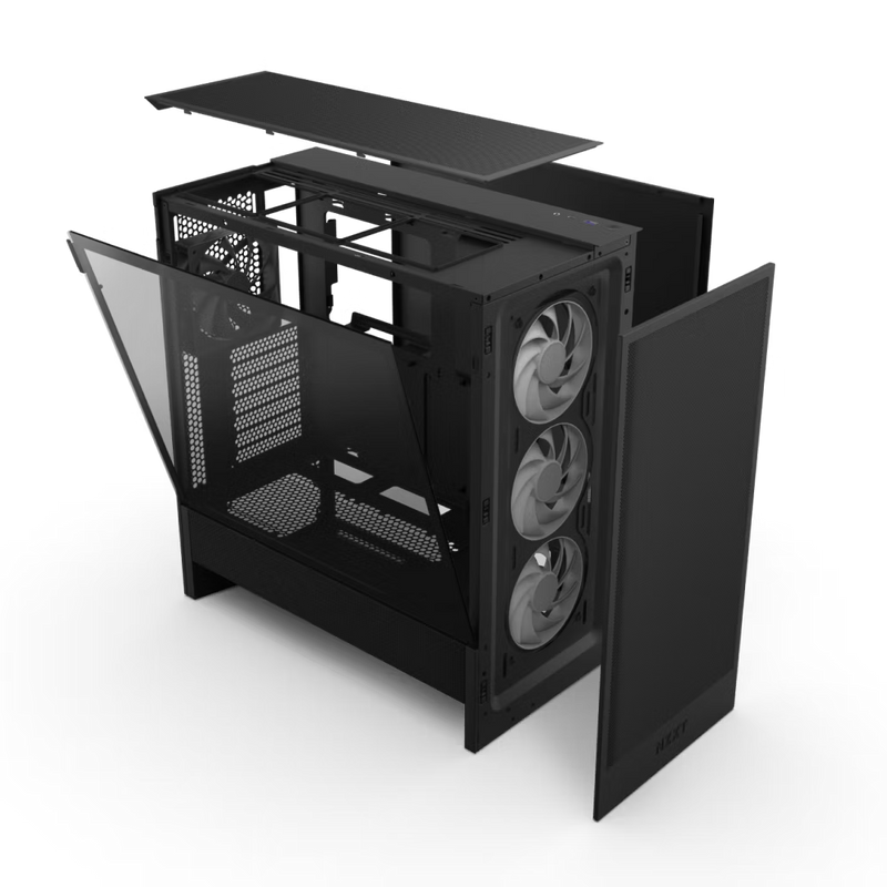 NZXT CC-H52FB-R1 H5 FLOW RGB 2024 ATX MID WITH RGB FANS. 1*360mm RGB Fan and 1*120mm Case Fan included, Black