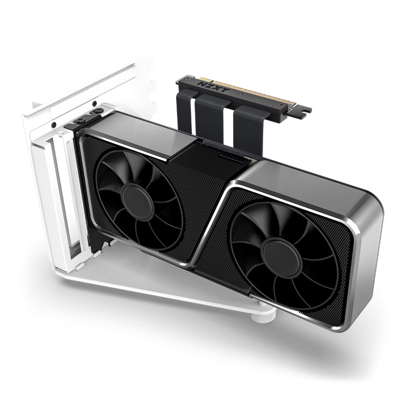 NZXT AB-RH175-W1 Vertical GPU Mounting Kit - White Bracket & 175 mm PCIe 4.0x16 Riser Cable